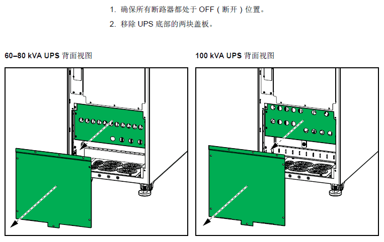 施耐德Easy60-100kVA UPS三进三出连接端子示意图